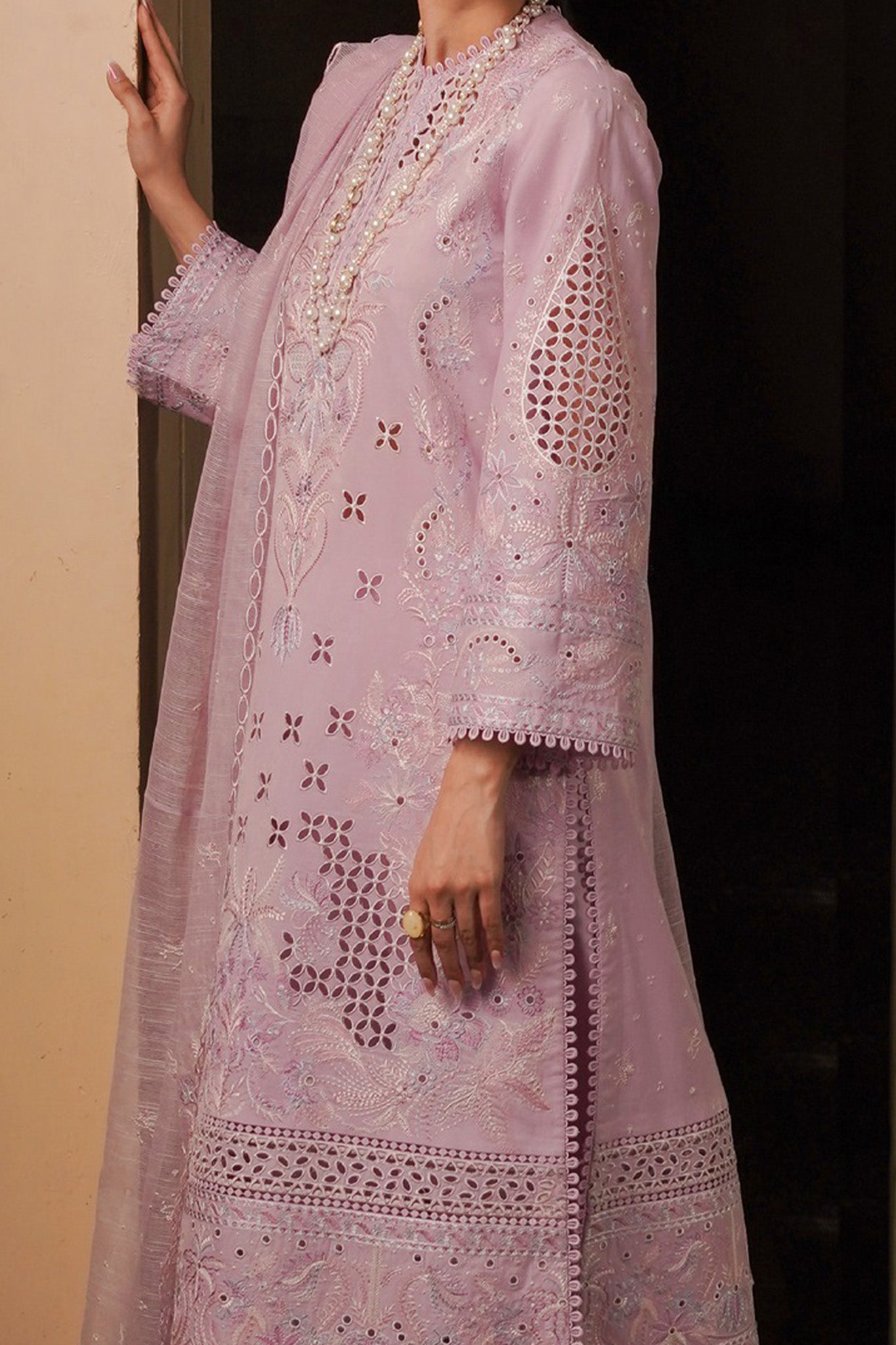 Afrozeh Unstitched 3 Piece Festive Emb Chikankari Lawn Collection'2024-ALV-10-Thistle