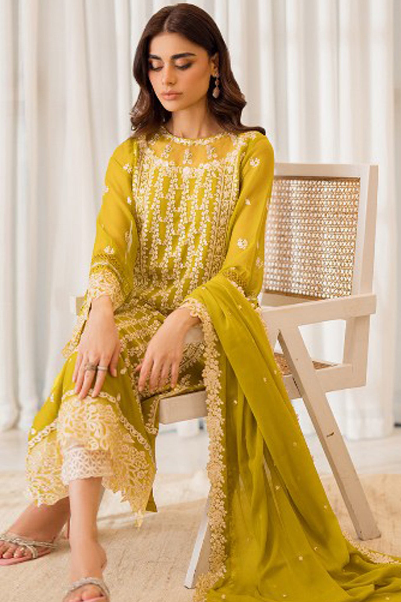 Azure Ensembles Unstitched 3 Piece Festive Formals Collection'2024-Amber Glow