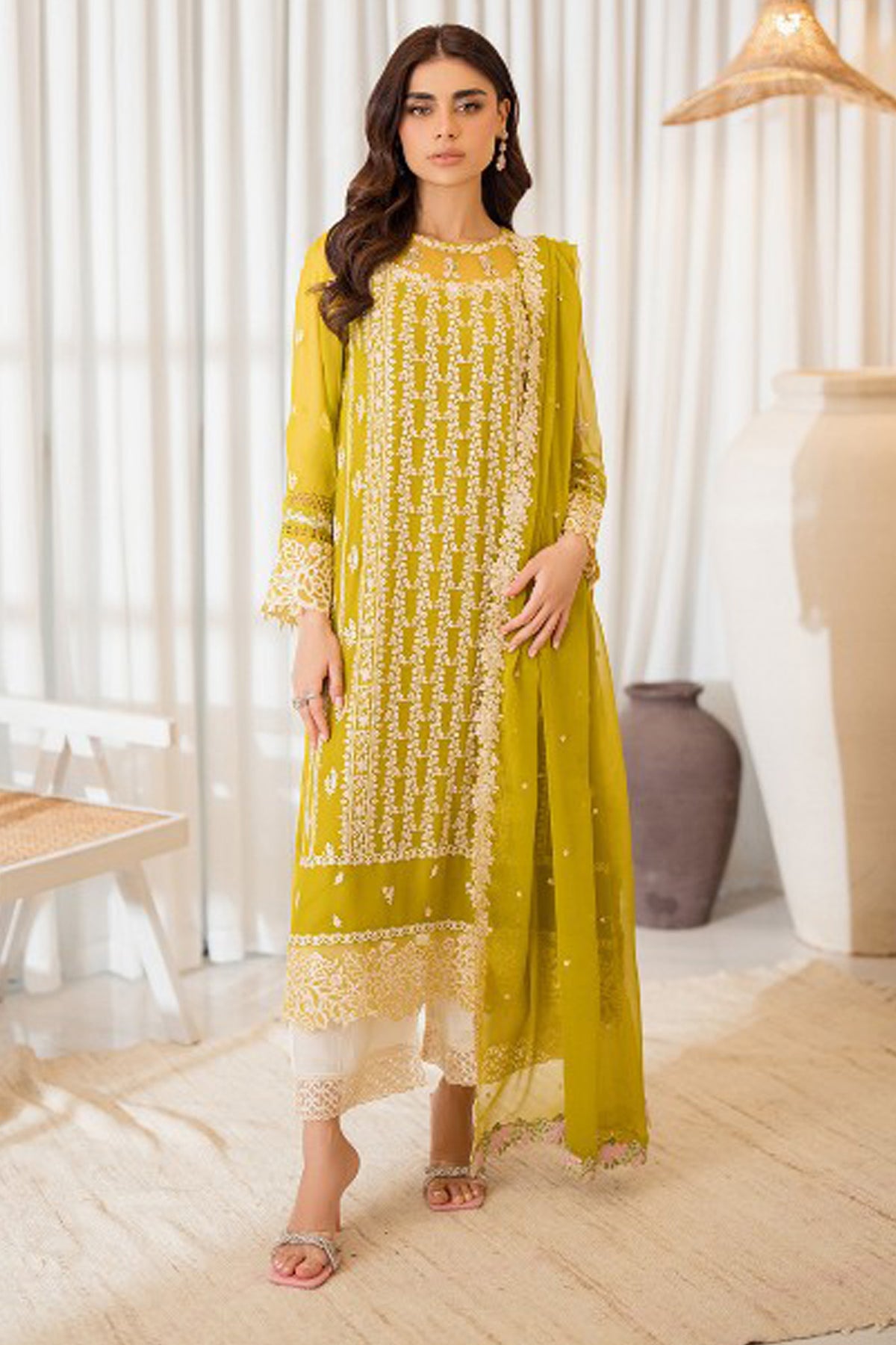 Azure Ensembles Unstitched 3 Piece Festive Formals Collection'2024-Amber Glow