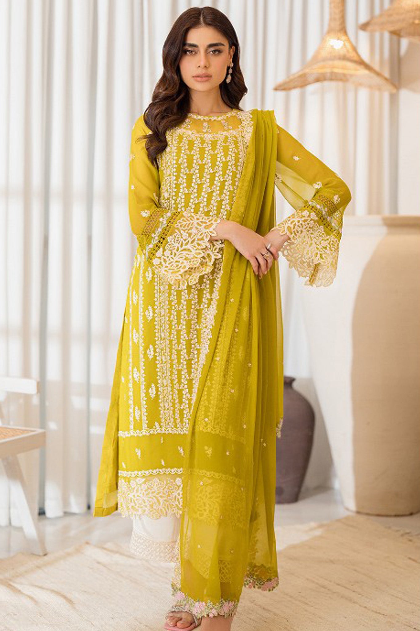 Azure Ensembles Unstitched 3 Piece Festive Formals Collection'2024-Amber Glow