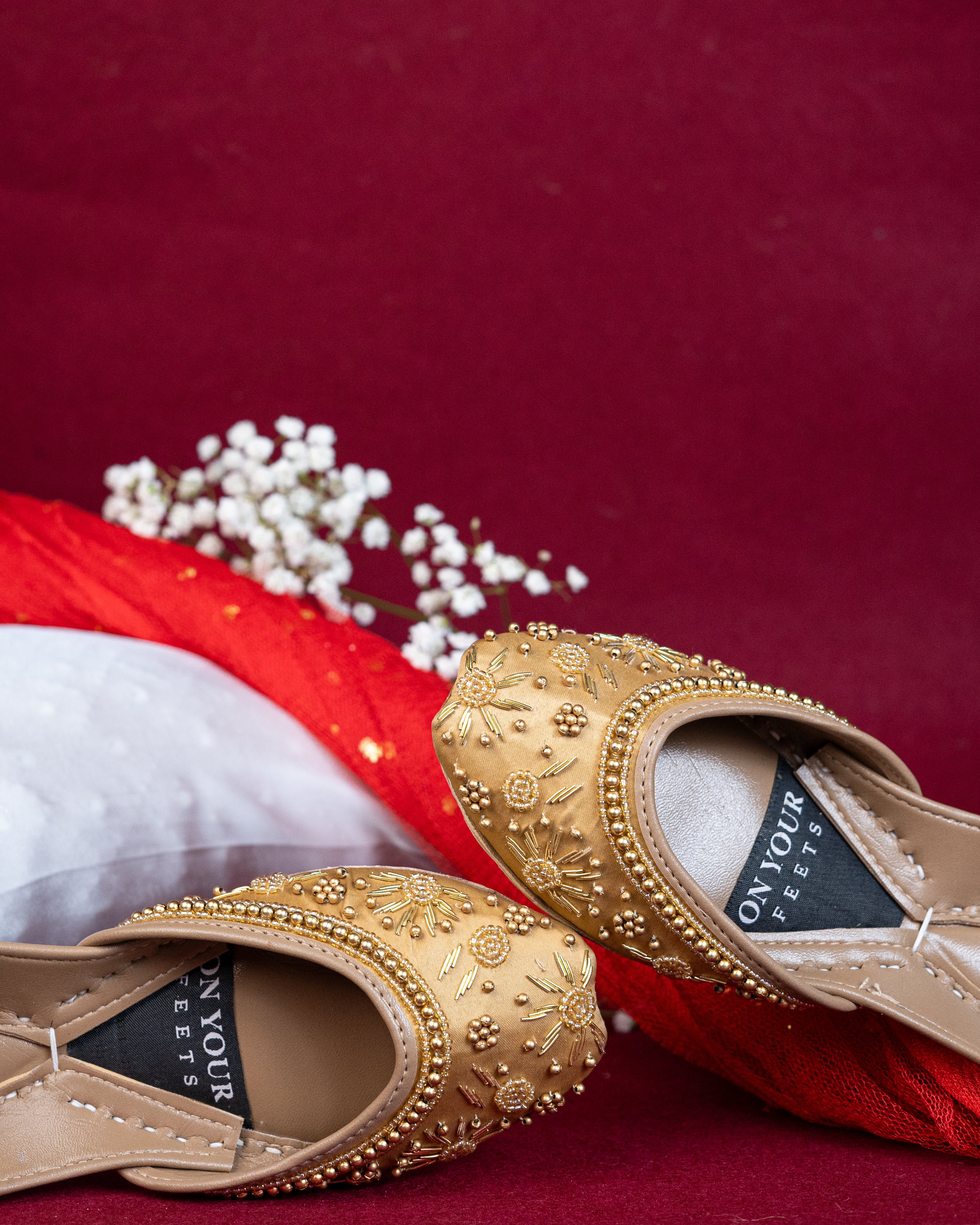 On Your Feets Emb Khussa-Snow flake (Gold)
