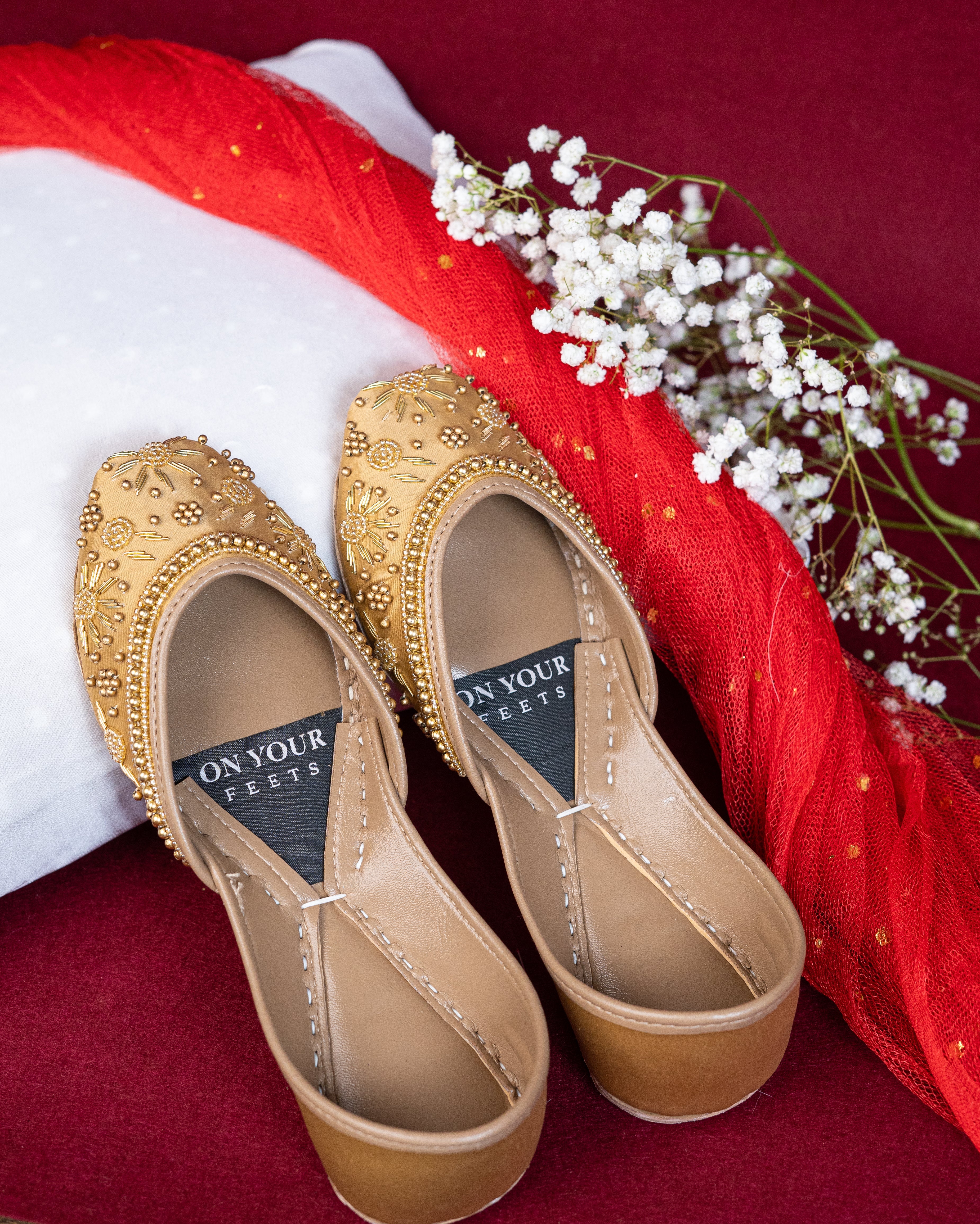 On Your Feets Emb Khussa-Snow flake (Gold)