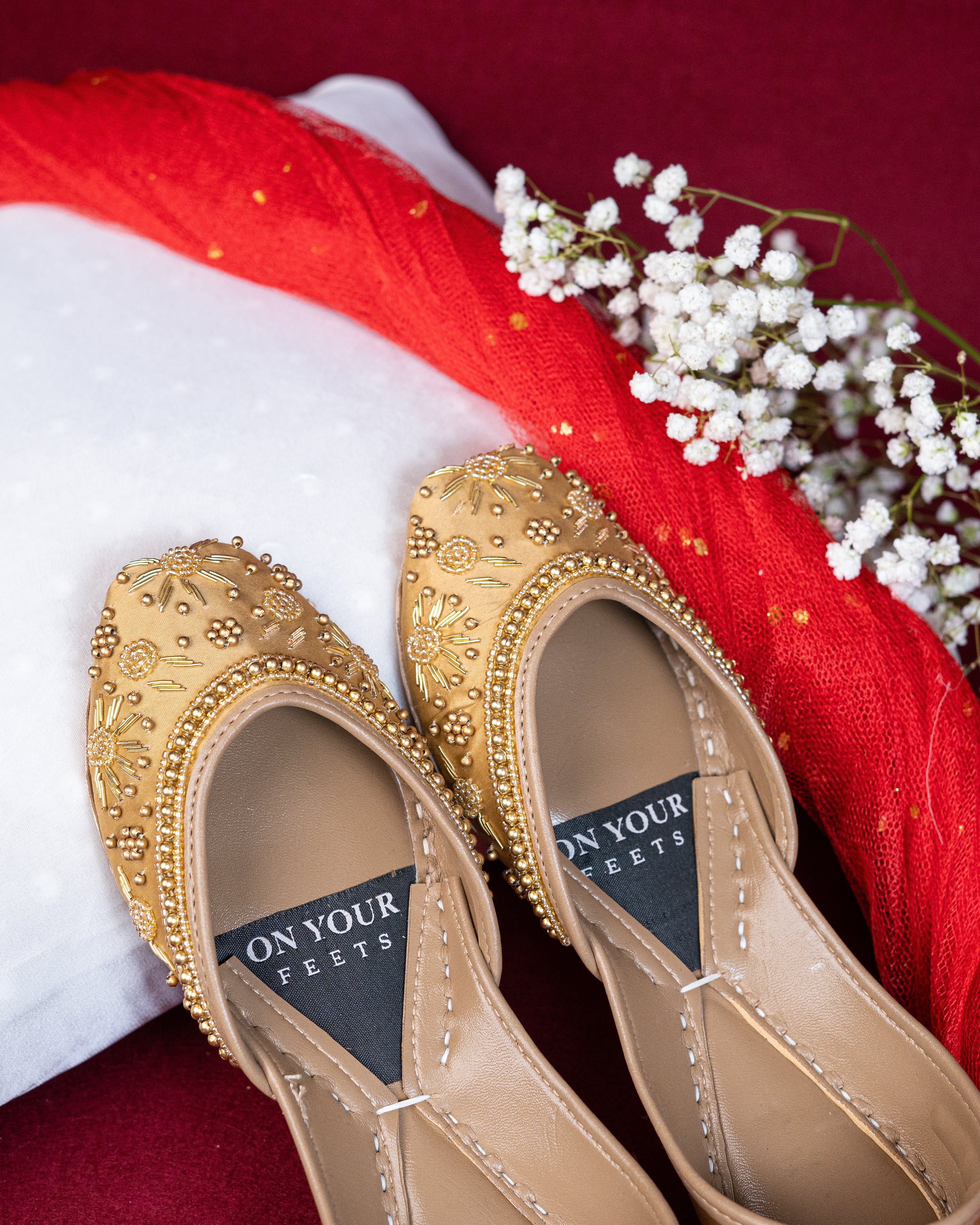 On Your Feets Emb Khussa-Snow flake (Gold)