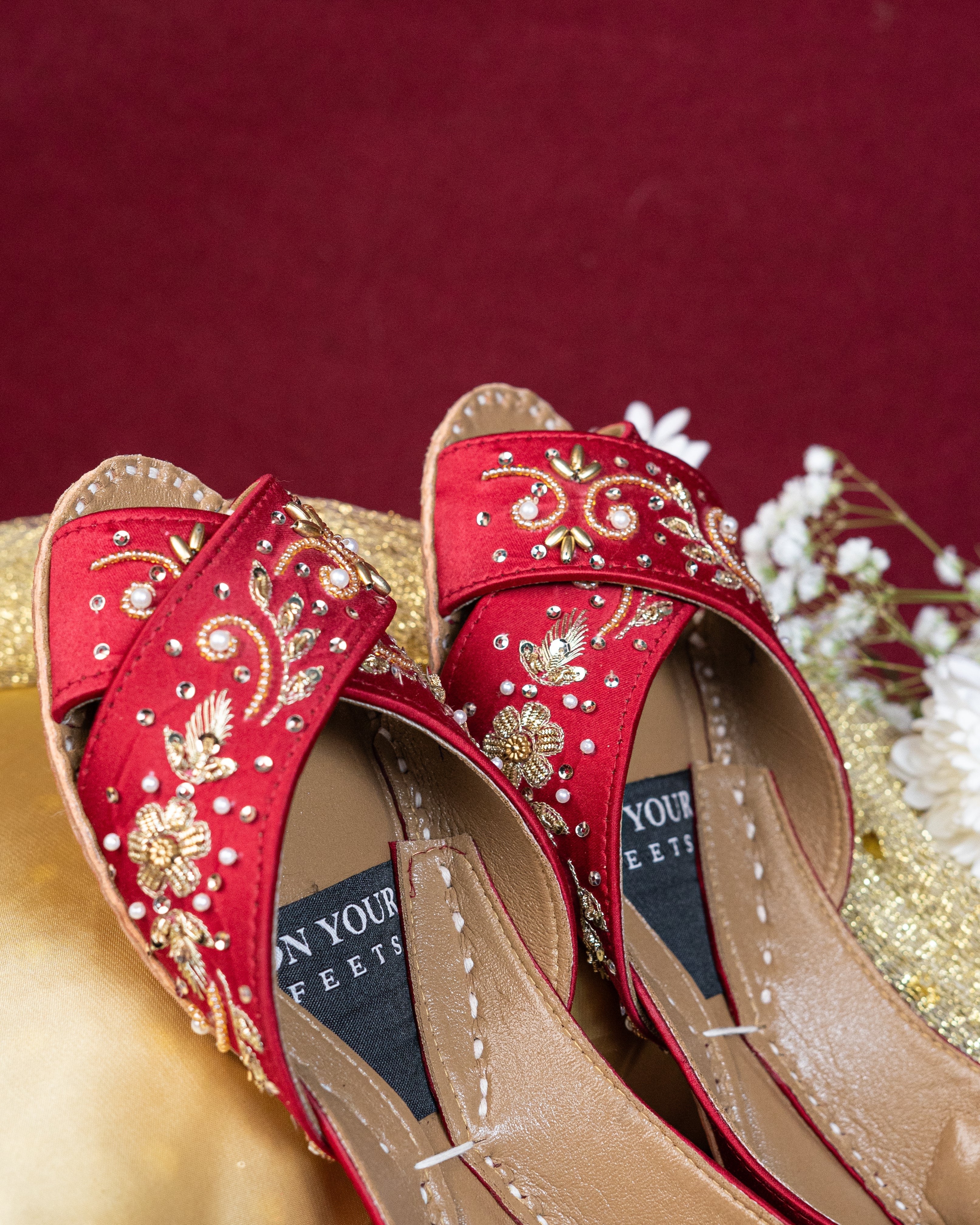 On Your Feets Emb Khussa-Royal Red