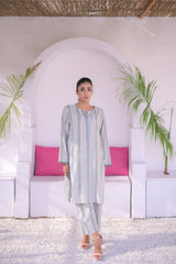 Tehzeeb Threads Winter Vol-1 Striped Comfort Set | Stitched - 2 Piece | Shirt & Trouser