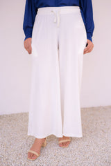 Tehzeeb Threads Western Classic White Flapper Trousers | Stitched - 1 Piece | Trouser