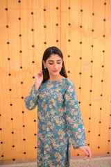 Tehzeeb Threads Summer Collection Soft Cotton Cambric Stitched 2 Piece (Shirt/Trouser)