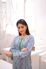 Tehzeeb Threads Summer Collection Soft Lawn Cambric Stitched 2 Piece (Shirt/Trouser)