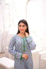 Tehzeeb Threads Summer Collection Soft Lawn Cambric Stitched 2 Piece (Shirt/Trouser)