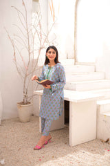 Tehzeeb Threads Summer Collection Soft Lawn Cambric Stitched 2 Piece (Shirt/Trouser)