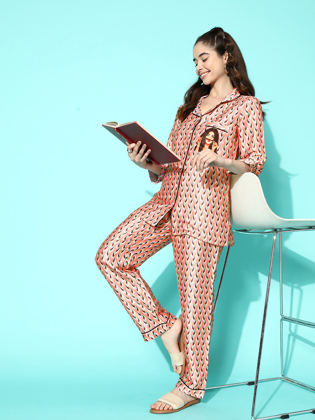 Studio By Arj Layla Amal Fashion Fusion Crescent Princess Pink Pyjama Set | Pajama Sets for Women