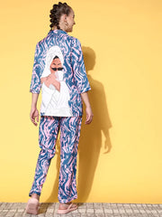Studio By Arj Layla Amal Trendy Tees Crescent Princess Blue Pyjama Set | Pajama Sets for Women