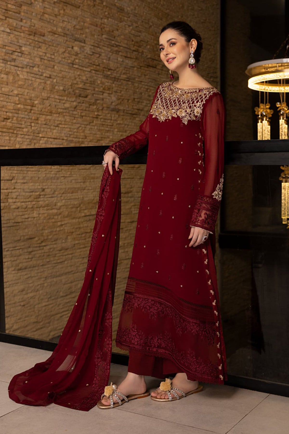 Azure Hand Embellished Unstitched 3 Piece Luxe Eid Collection'2023-AS-111