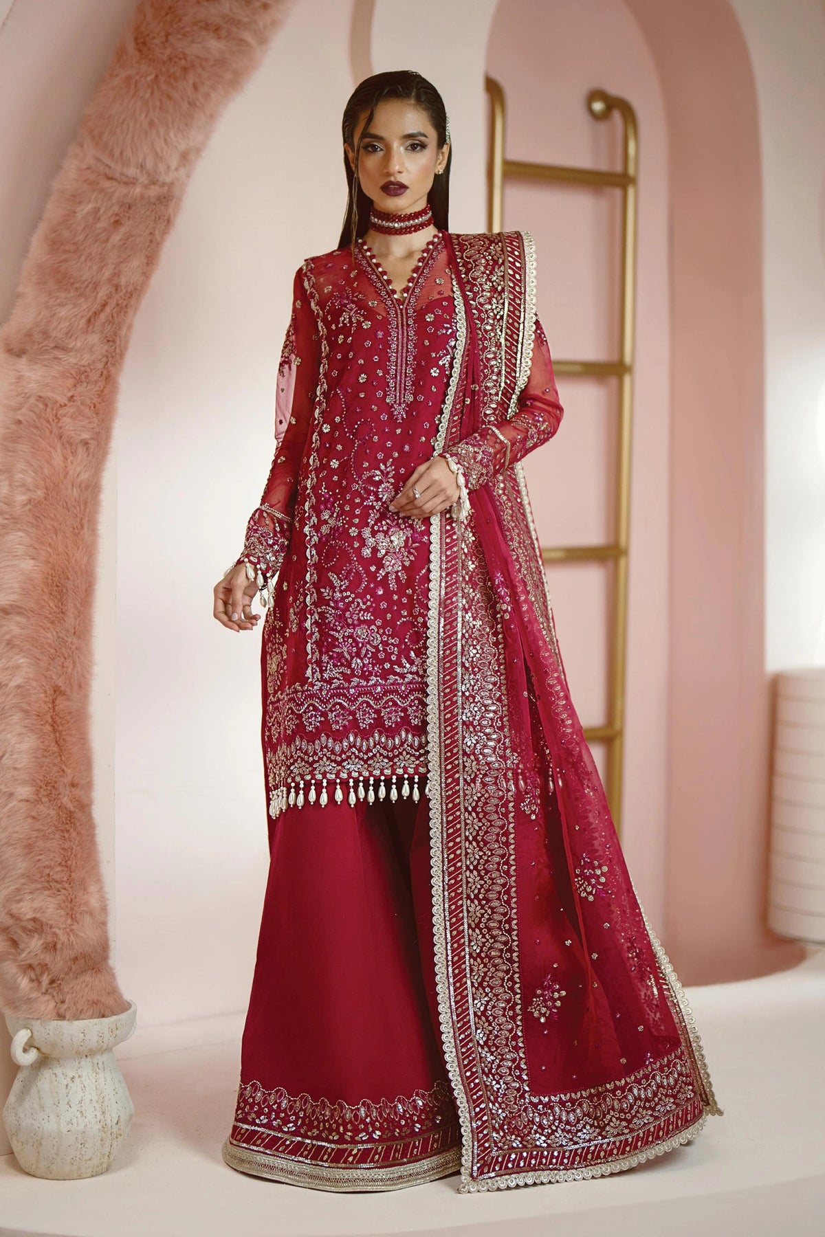 Luminara By Ayzel Unstitched 3 Piece Wedding Formals Collection'2024-AWF-03-Ruby