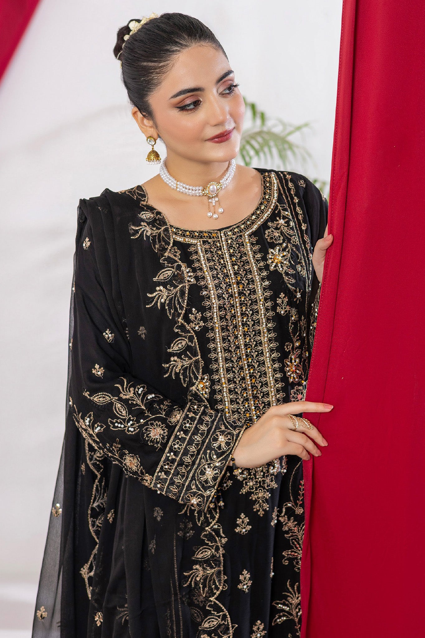 Arzu By Azmeerah Unstitched 3 Piece Hand Emb Chiffon Collection'2025-AZM-AR-01-Meshki