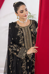 Arzu By Azmeerah Unstitched 3 Piece Hand Emb Chiffon Collection'2025-AZM-AR-01-Meshki