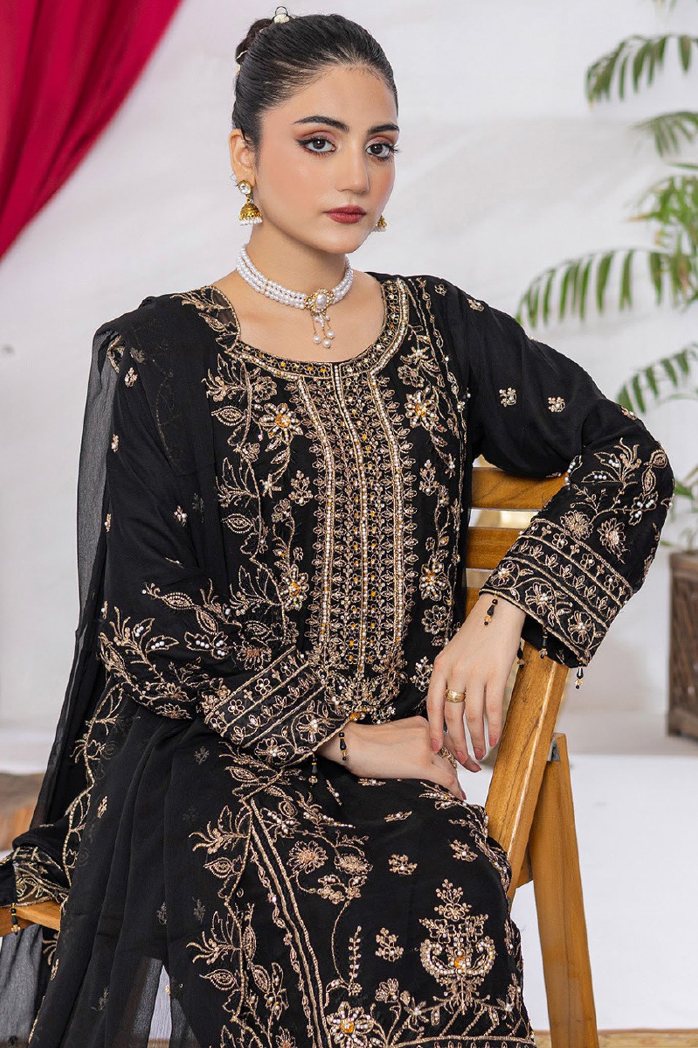Arzu By Azmeerah Unstitched 3 Piece Hand Emb Chiffon Collection'2025-AZM-AR-01-Meshki