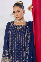 Arzu By Azmeerah Unstitched 3 Piece Hand Emb Chiffon Collection'2025-AZM-AR-02-Mavi