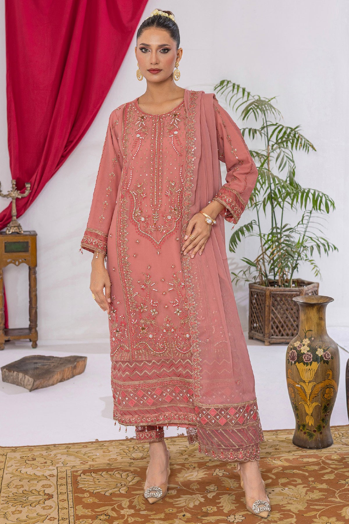Arzu By Azmeerah Unstitched 3 Piece Hand Emb Chiffon Collection'2025-AZM-AR-03-Serene