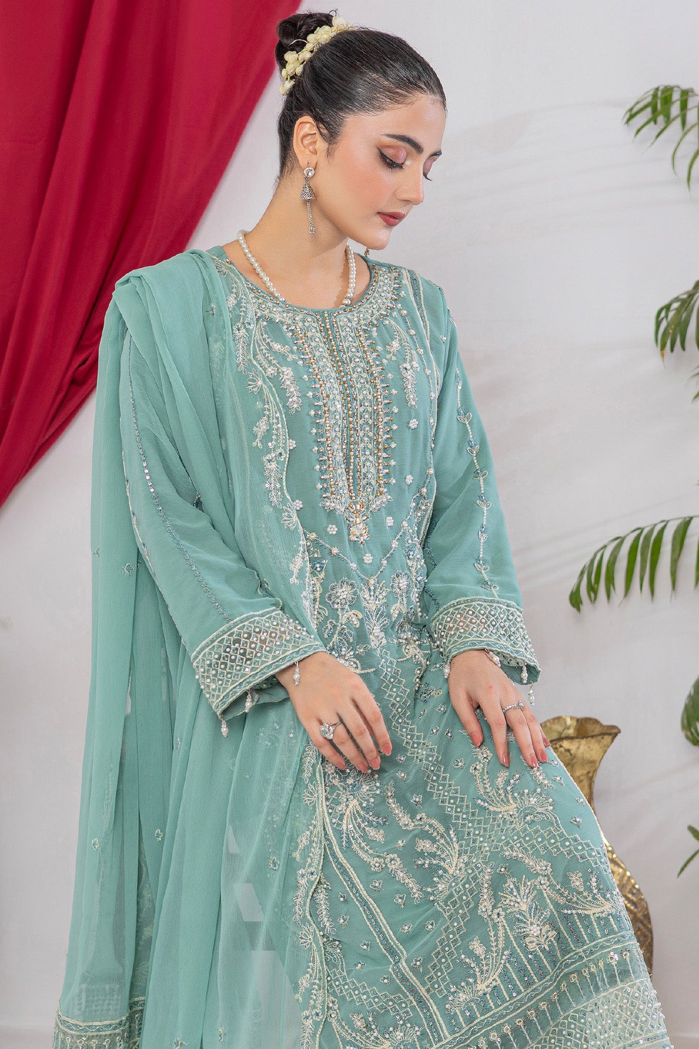 Arzu By Azmeerah Unstitched 3 Piece Hand Emb Chiffon Collection'2025-AZM-AR-04-Feroza