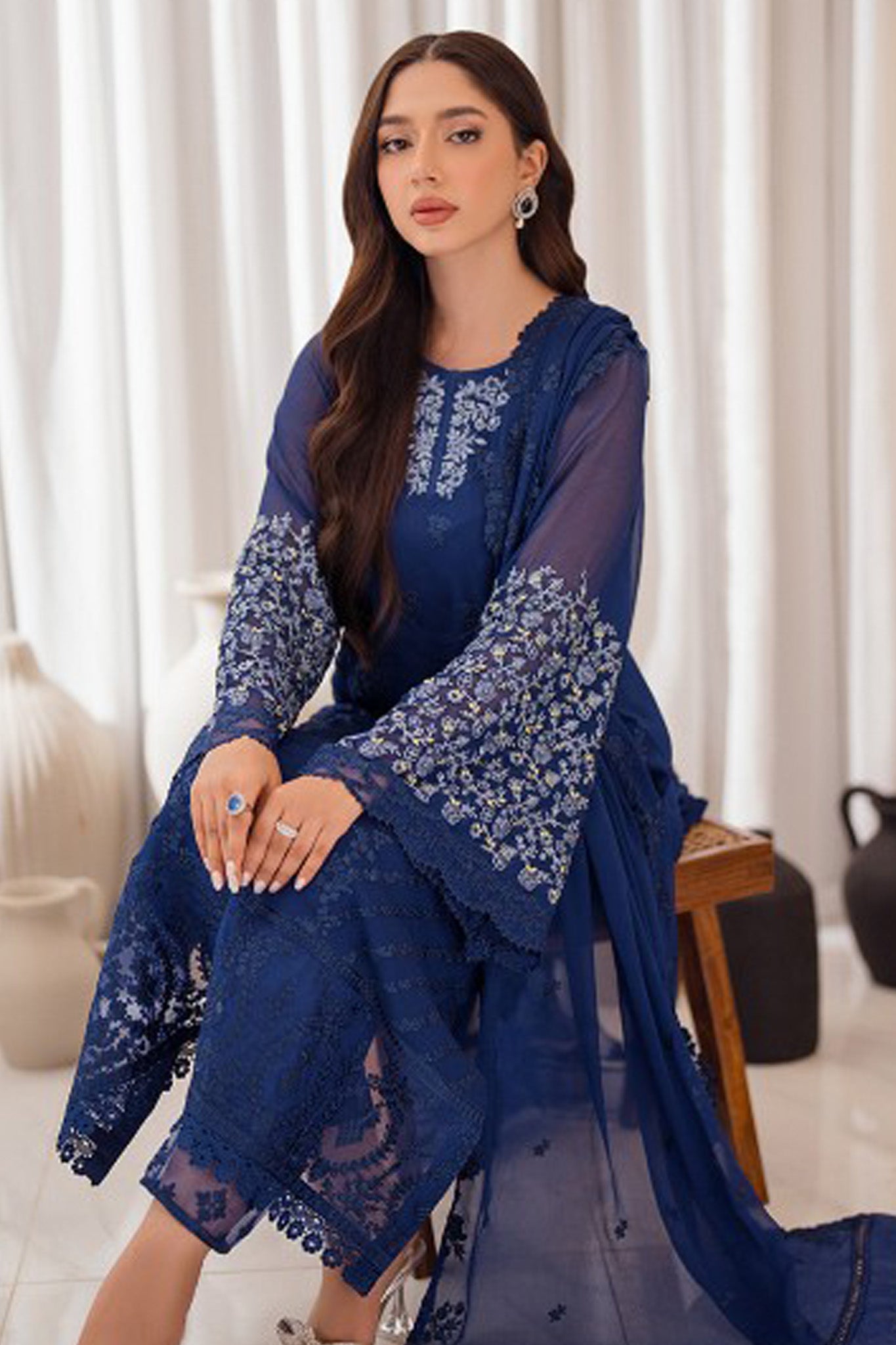 Azure Ensembles Unstitched 3 Piece Festive Formals Collection'2024-Azure Breeze