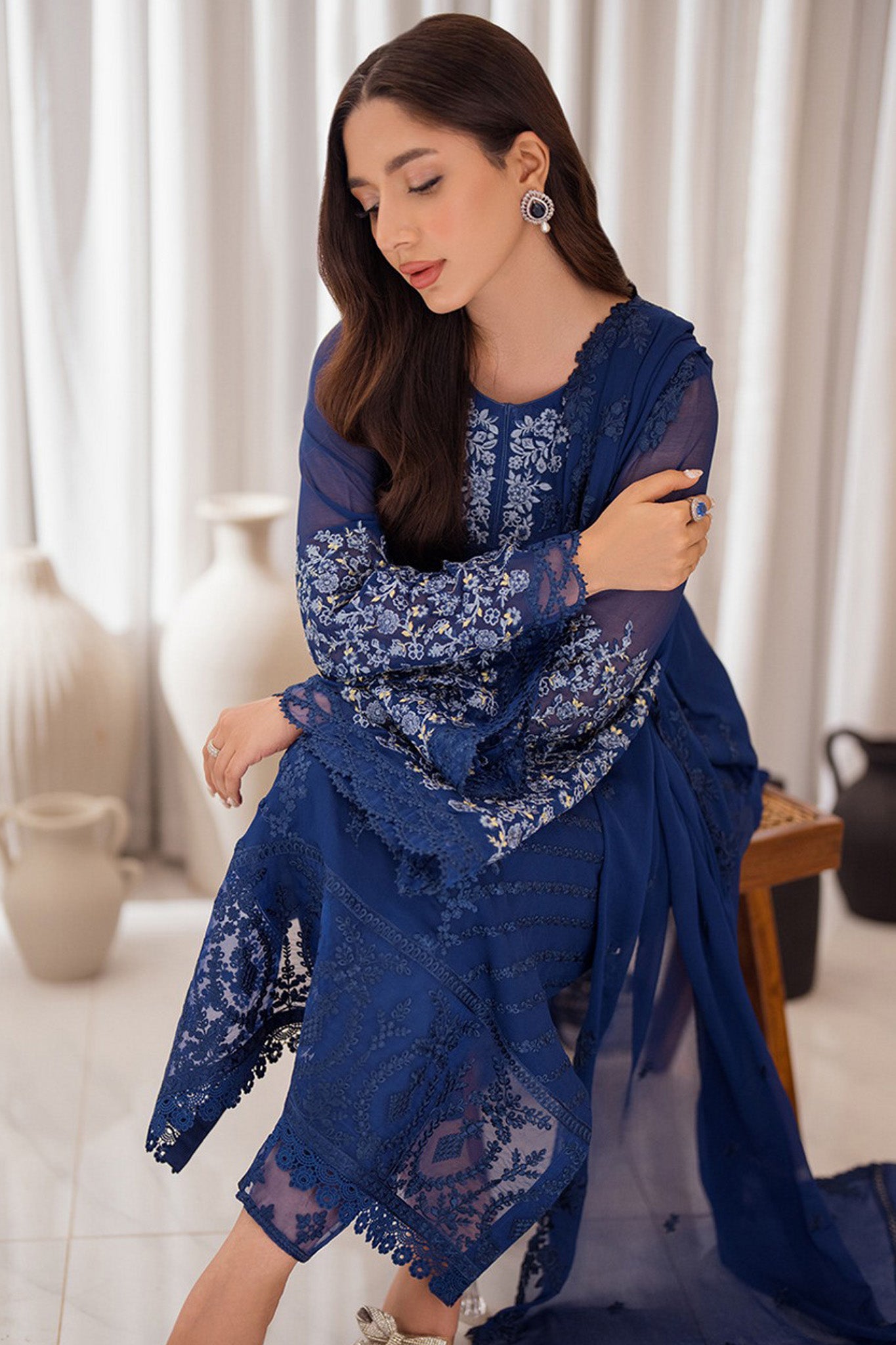 Azure Ensembles Unstitched 3 Piece Festive Formals Collection'2024-Azure Breeze