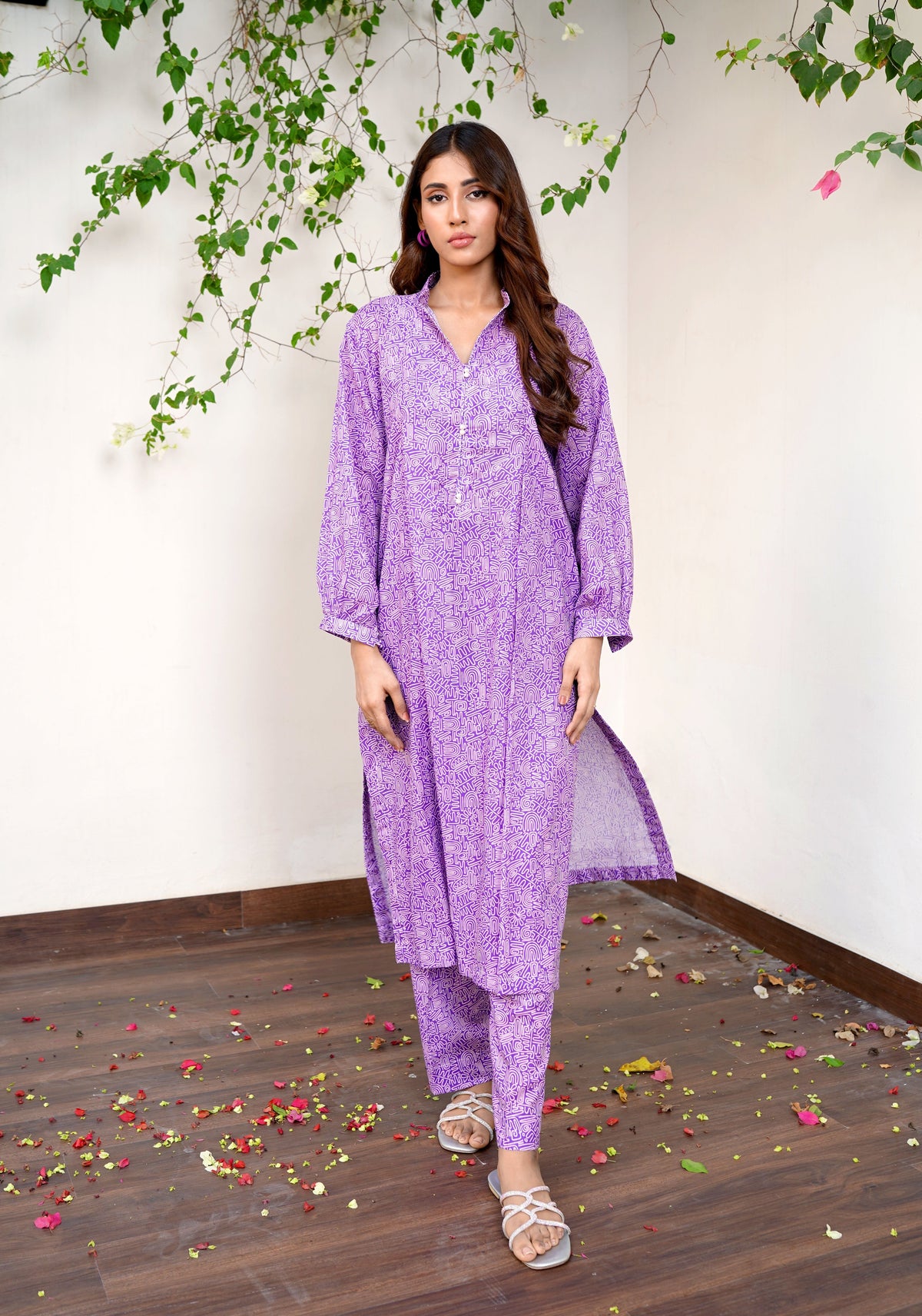 Amal Stitched 2 Piece Summer Lawn Collection-Purple Prism