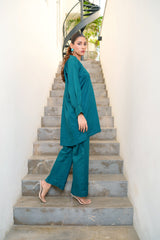 Amal Stitched Co Ords Basics Collection-Emerald