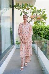 Amal Stitched 2 Piece Summer Lawn Collection-Beige Bloom