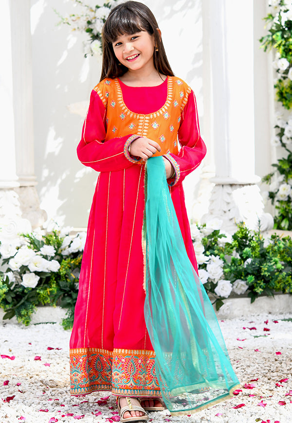 Modest Stitched 3 Piece Kids Formals Collection'2024-Aarzu