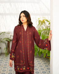 Zauk Stitched Co Ords - Cherry Charm