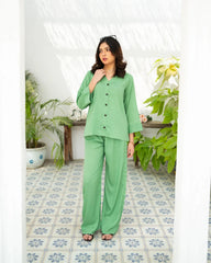 Zauk Stitched Co Ords - Green Goddess