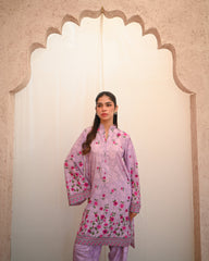 Zauk Stitched 2 Piece Print Edit Collection-Rose Quartz