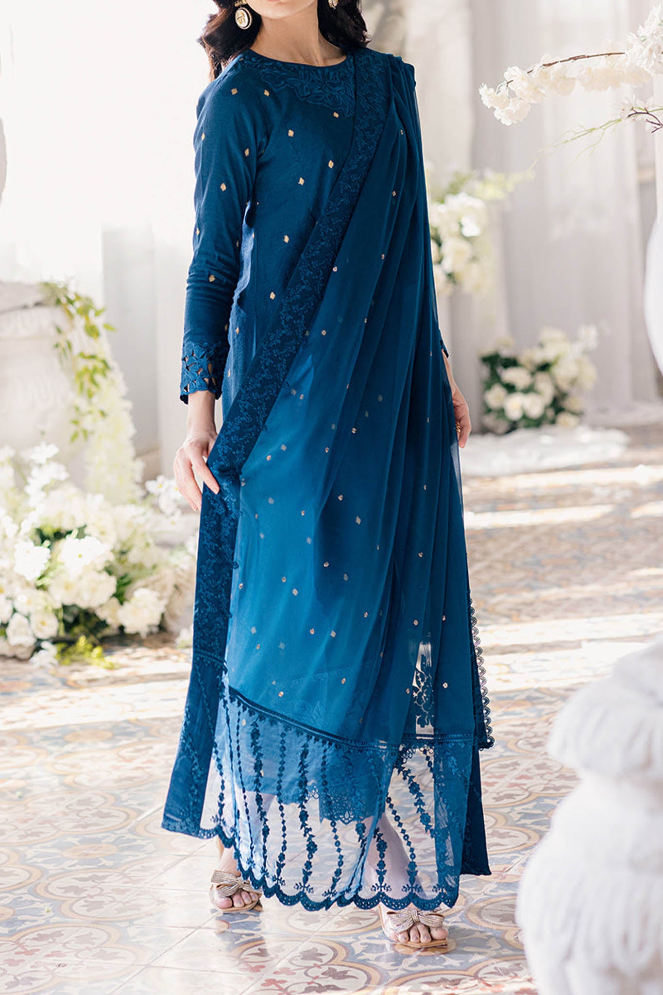 Eid Drop 2 By Azure Unstitched 3 Piece Ensembles Festive Jacquard Lawn Collection'2024-61-Aegean Breeze