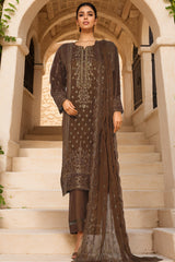 Afsanay By Sada Bahar Stitched 3 Piece Luxury Chiffon Vol-07 Limited Edition Collection'2024-CR-7-Brown