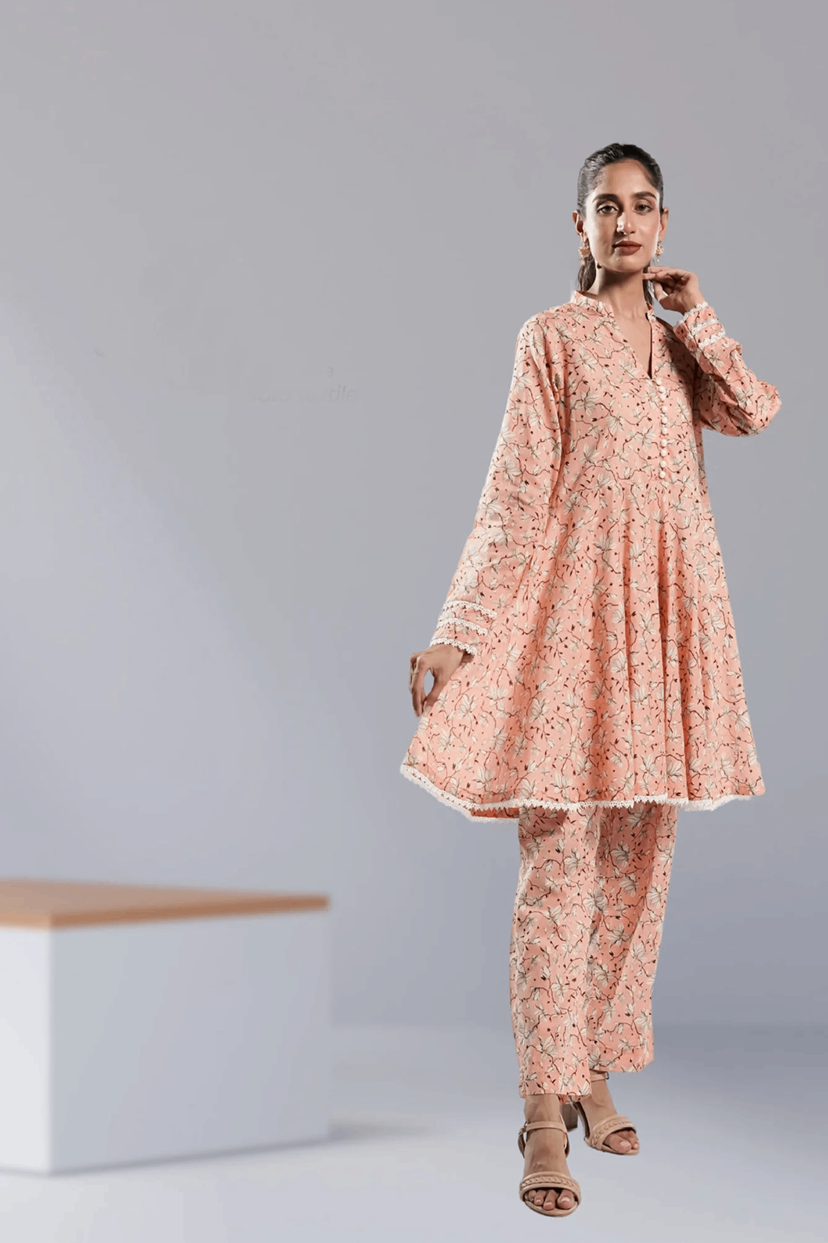 Ahlam Soft Cambric Stitched-Woven Co-ord Set Collection'2024