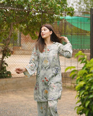 Madiha Gohar Stitched 2 Piece Suit-Pistachio Bloom