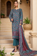 Amyrah By Sada Bahar Stitched 3 Piece Emb Festive Vol-02 Collection'2025-CKD-1041-Teal Blue