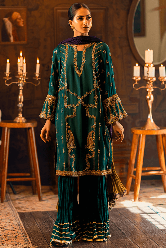 Qarmazi By Zaaviay Stitched Anahita (Three Piece)