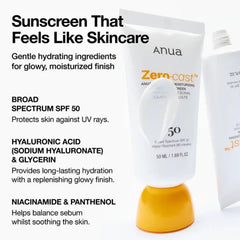 Anua Zero-Cast Moisturizing Finish Sunscreen (50Ml)