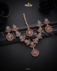 Aquilegia Necklace Set Fuchsia - Zeesy Jewellery