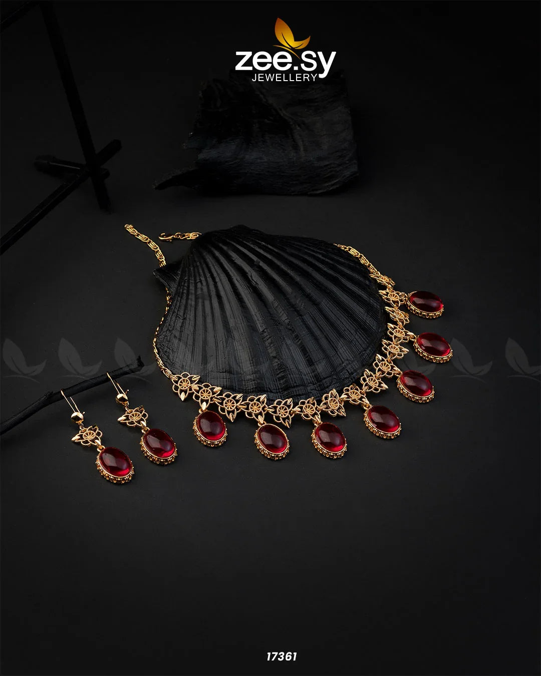 Arash Necklace Red - Zeesy Jewellery