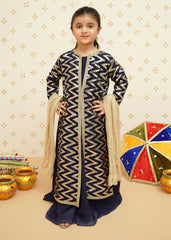 Meethi Eid By Modest Stitched 4 Piece Formals Collection-Organza 4 Piece Blue Set | 8985