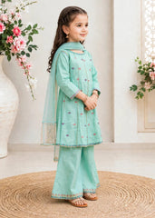 Modest Stitched 3 Piece Festive Formals Suit-11290-Blu