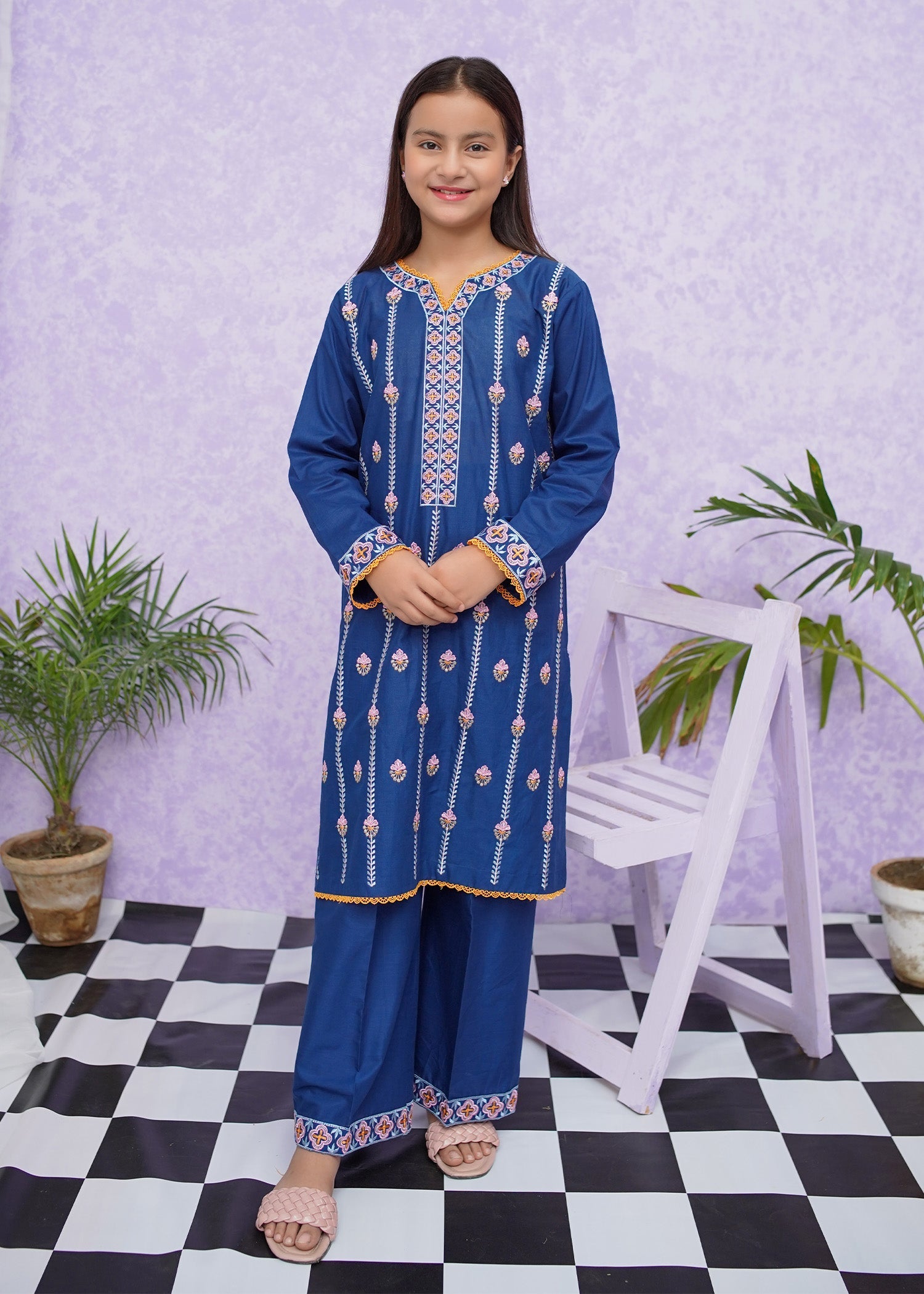 Modest Stitched 2 Piece Emb Cotton Collection'2024-D-8495