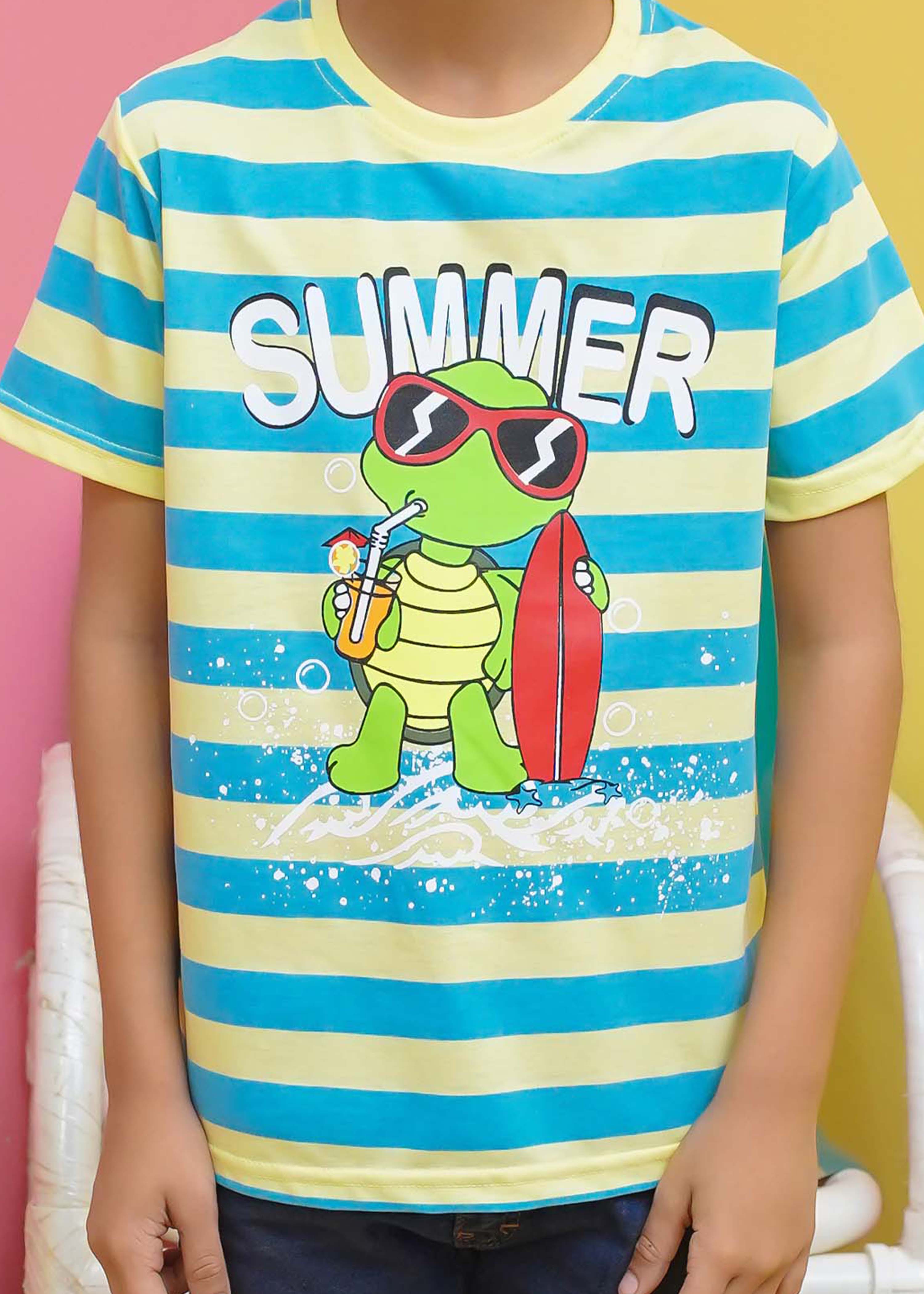 Modest Stitched Summer Kids Collection'2024-Turtle Graphic Tee