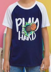 Modest Stitched Summer Kids Collection'2024-Basket Ball Graphic Tee - Blue