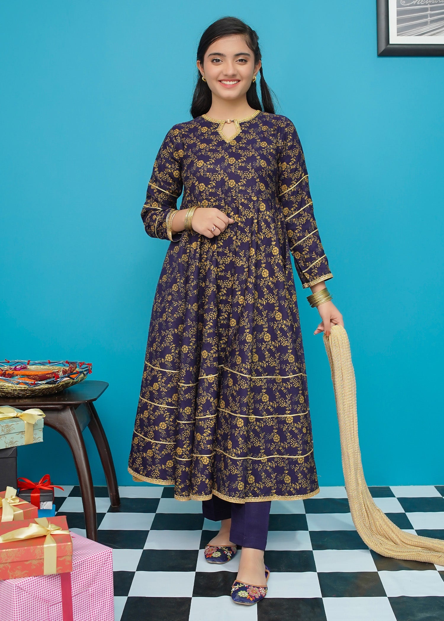 Modest Stitched 3 Piece Kids Festive Formals Edit-02 Collection'2024-Gul Rang