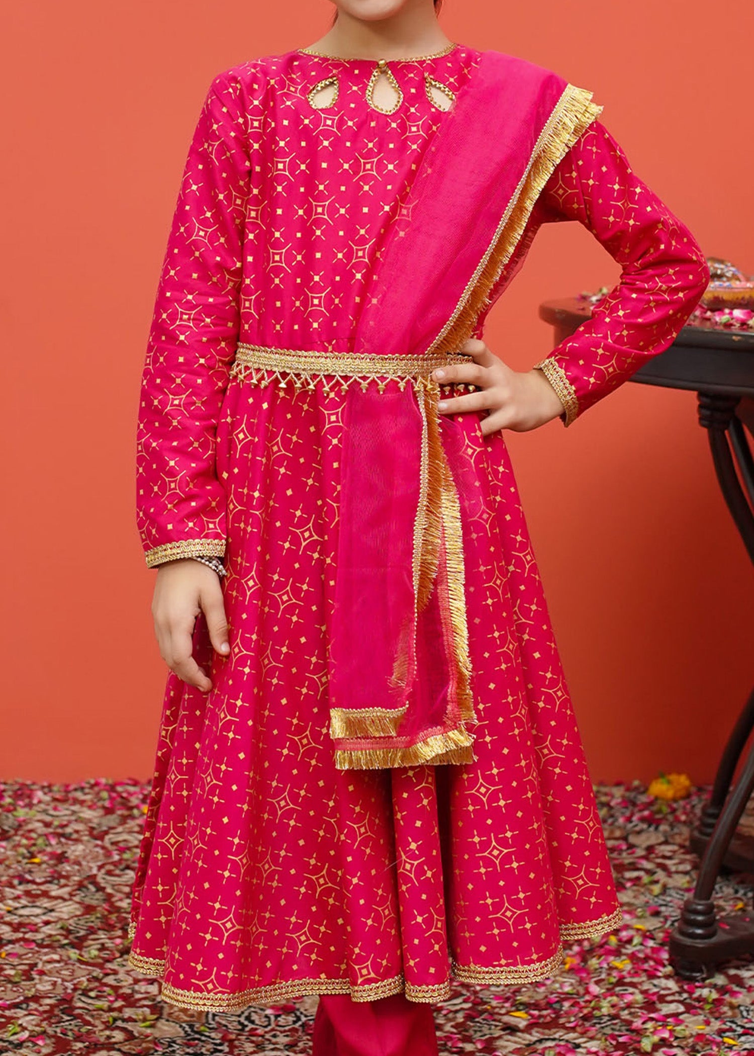 Festive Ensembles By Modest Stitched 3 Piece Printed Emb Cambric Vol-02 Collection'2024-8505