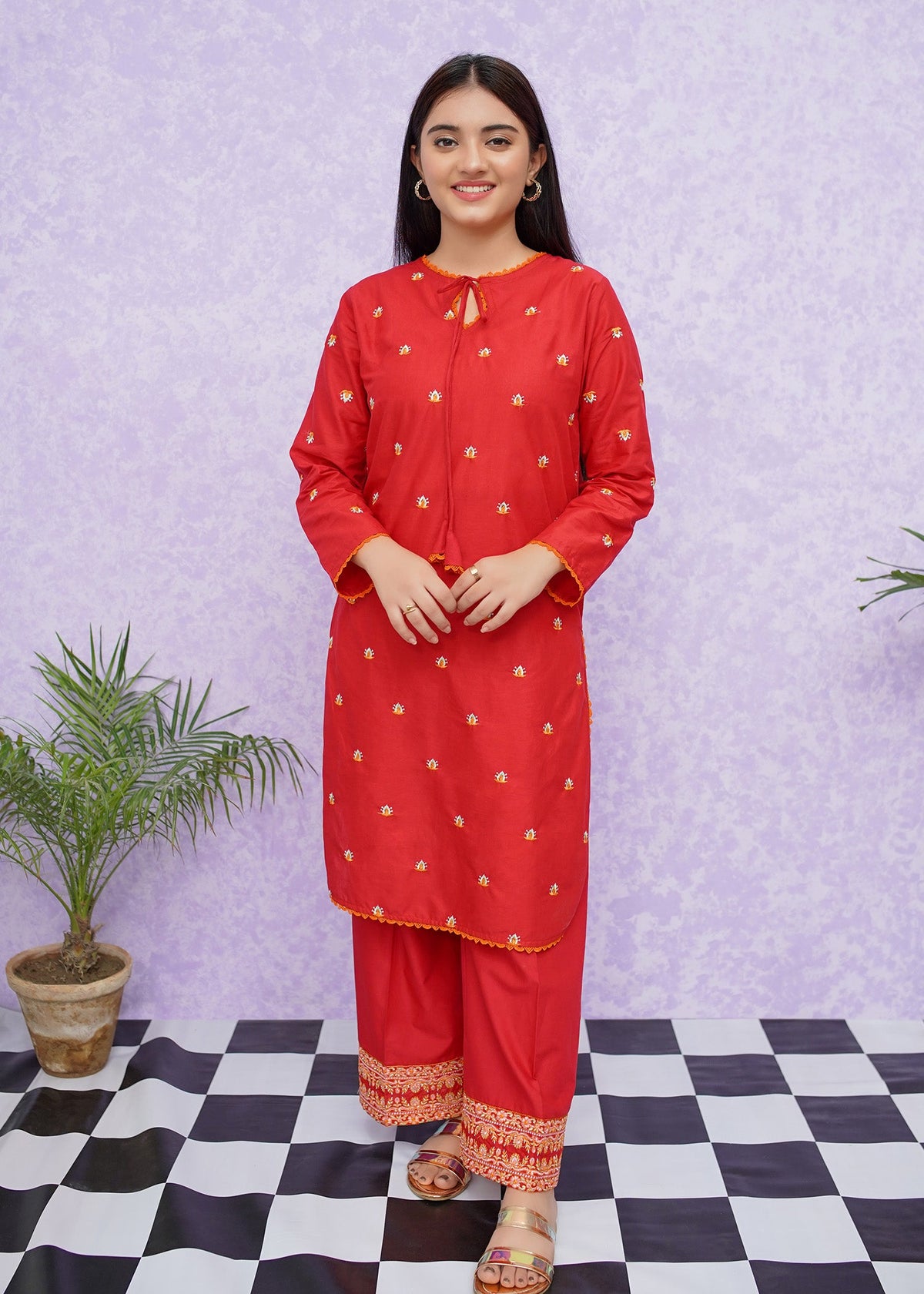 Modest Stitched 2 Piece Emb Cotton Collection'2024-D-8475